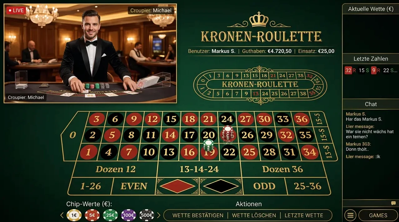 Live Casino Tische im Gorilla